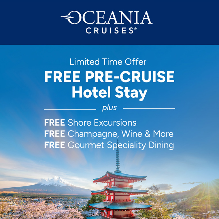 Oceania Cruises: Free Pre-Cruise Hotel Stay & Other Free Offers