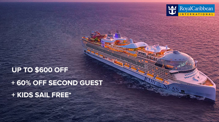 Royal Caribbean: Upto US$ 600 Off + 60% Off 2nd Guest
