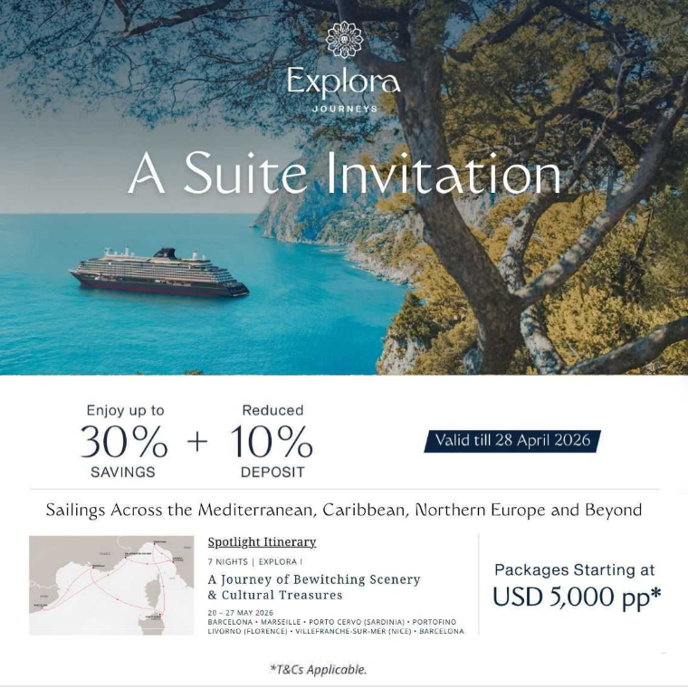 Explore Journeys: Up to 30% Savings + Reduced 10% Deposit