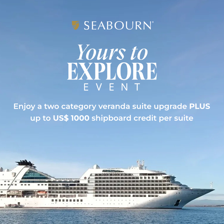 Seabourn: Enjoy a two category veranda suite upgrade PLUS up to $1000 onboard credit